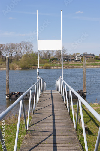 Wooden landing place at riverside