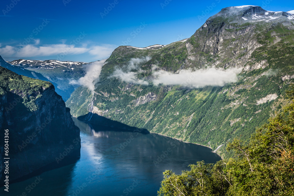 Geiranger fjord panoramic view,Norway