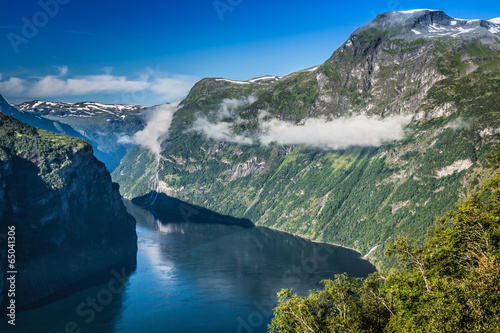 Obraz na płótnie Geiranger fjord panoramic view,Norway w salonie