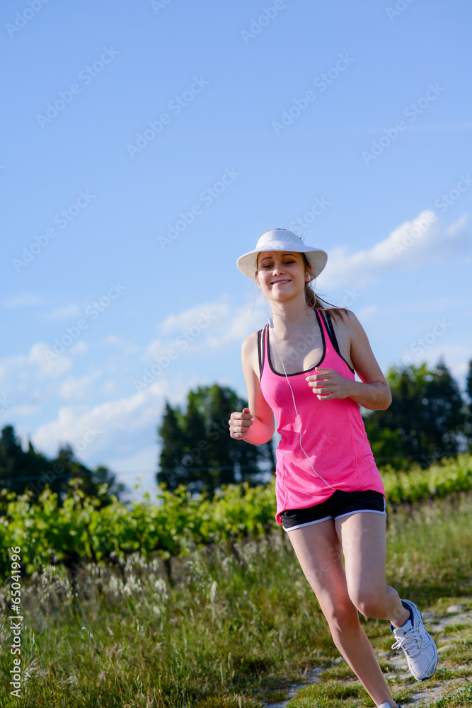 fitness sport healthy cheerful young woman running outdoor fitness sport healthy cheerful young woman running outdoor