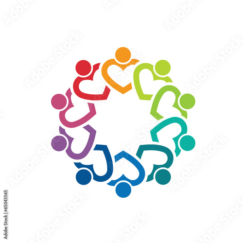 Team Heart 10 image. Concept of care group, people community