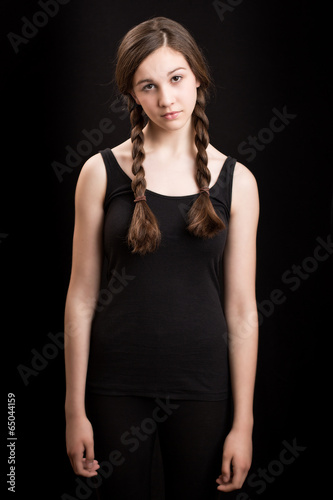 Beautiful Brunette Girl With Plaits