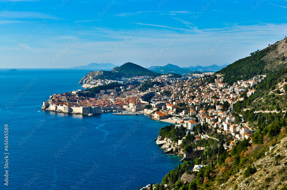 View of Dubrovnik in Croatia with a beautiful Landscape