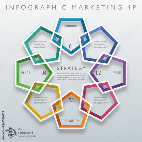 Infographics Vector Background #Marketing 4P