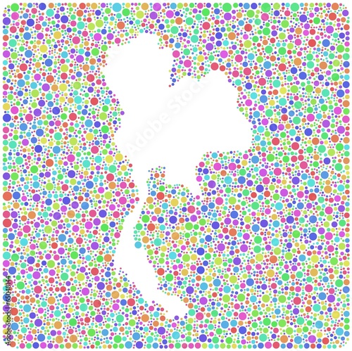 Map of Thailand - Asia - into a square icon