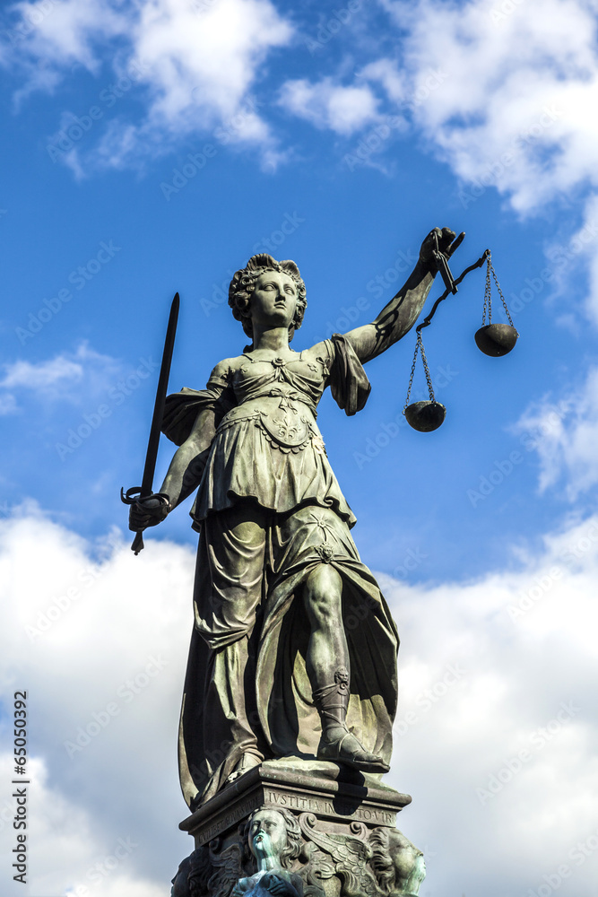 Justitia, a monument in Frankfurt, Germany