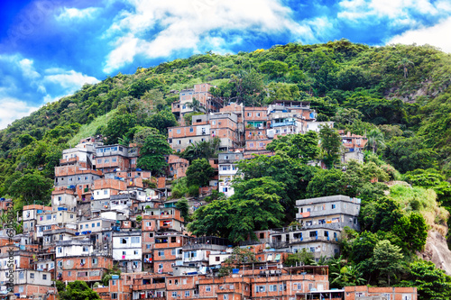 Favela, Brazilian slum on a hillside in Rio de Janeiro