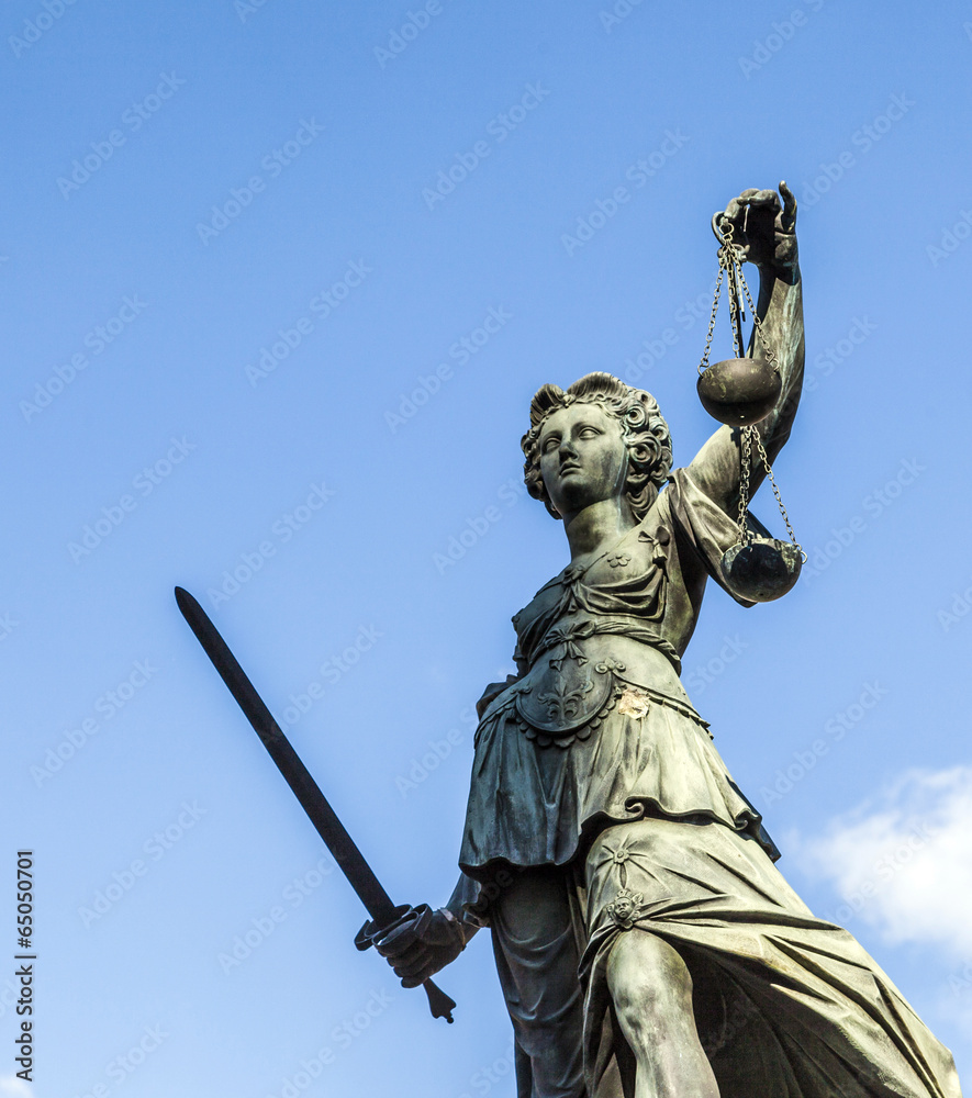 Justitia, a monument in Frankfurt, Germany Justitia, a monument in Frankfurt, Germany