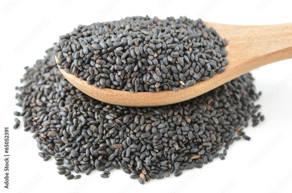 Basil seeds isolated on white Basil seeds isolated on white