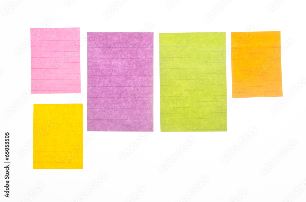 Paper note isolated on white background
