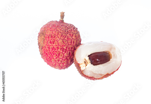 Lychee fruit isolated on white