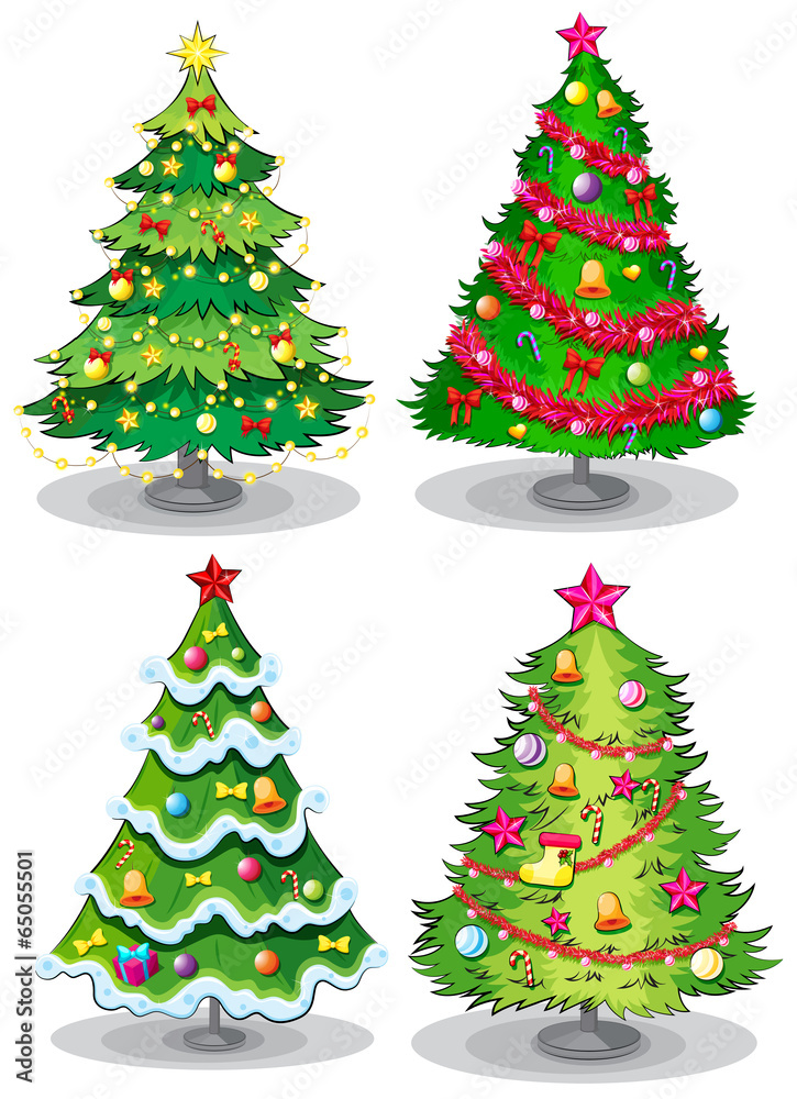 Naklejka Christmas trees