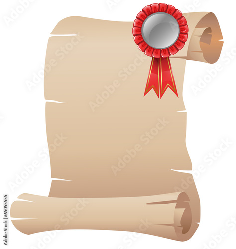 An empty template with a red ribbon
