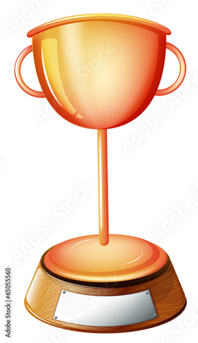 A trophy with an empty label