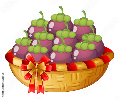 A basket of eggplants