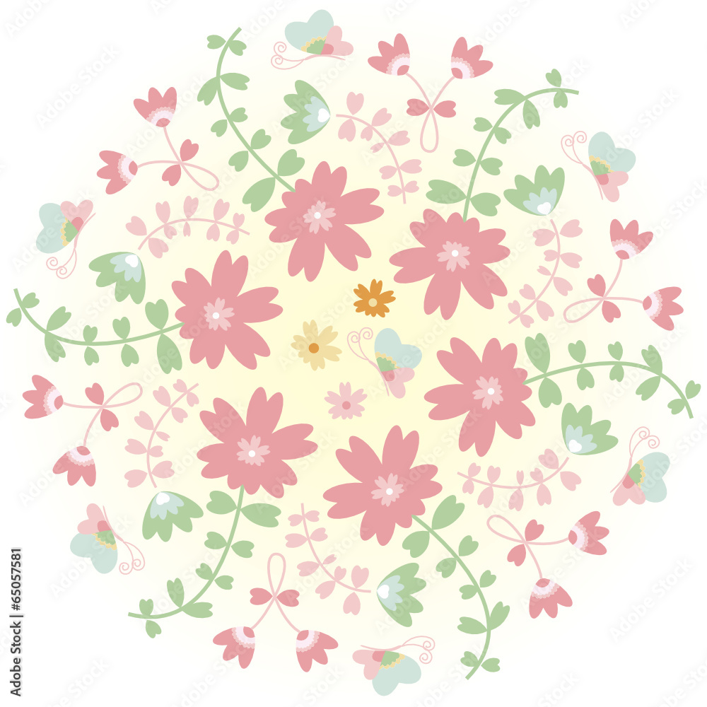 floral flower circle