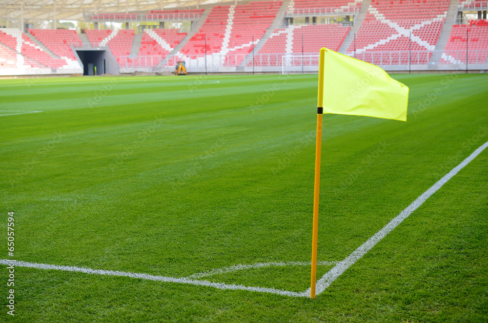 Obraz premium Corner flag on an soccer field