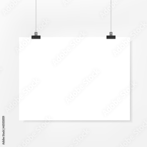 blank poster paper on white background
