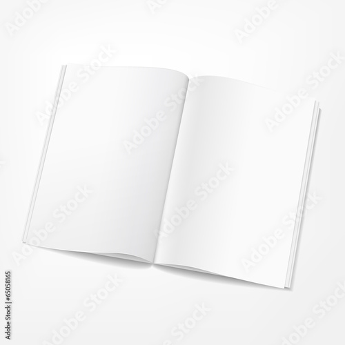 opened booklet on white background