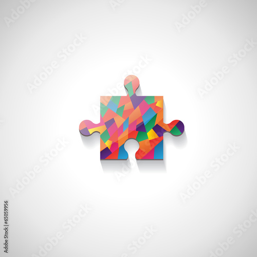 Puzzle Icon - Isolated On Gray Background