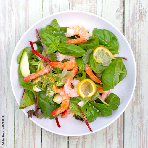 Salad with scampi photo