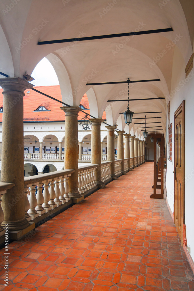Fototapeta premium Courtyard of Niepolomice Castle, Poland