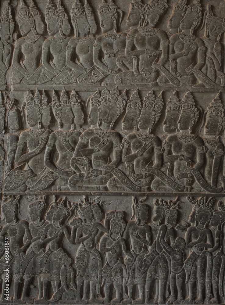 Beautiful mural at Angkor Wat
