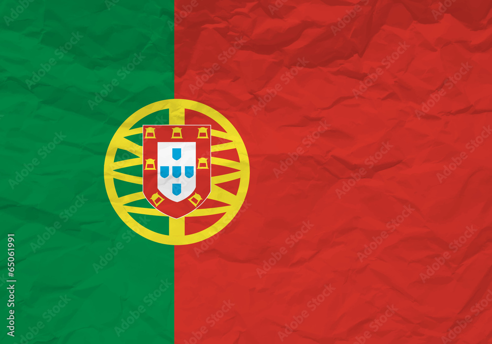 Portugal flag crumpled paper Portugal flag crumpled paper