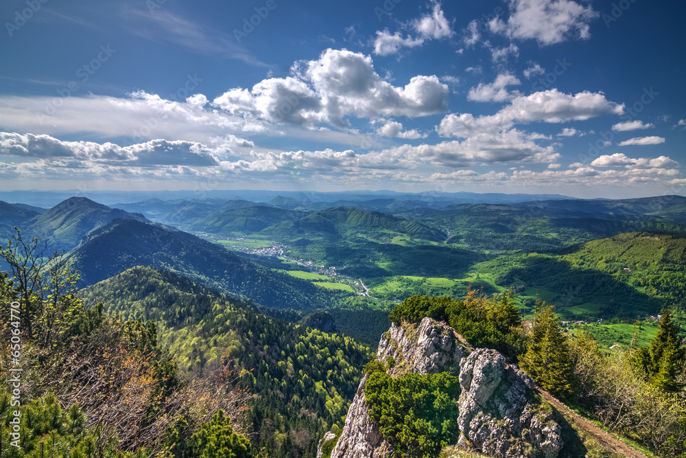 View from the mountain ridge-Little Fatra hills-Slovakia