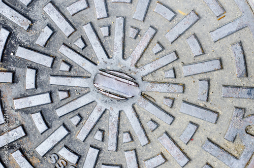 Rustic grunge manhole cover texture