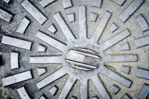 Rustic grunge manhole cover texture