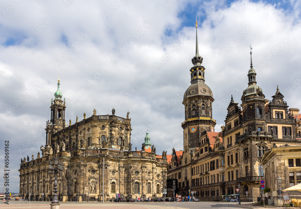 View of Dresden castle and Cathedral - Germany, Saxony