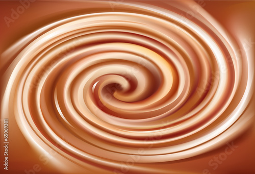 Vector background of swirling creamy caramel texture
