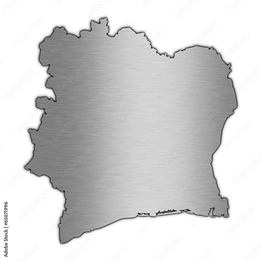 High detailed vector map - Ivory Coast.