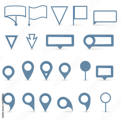 Vector map pointer icons set