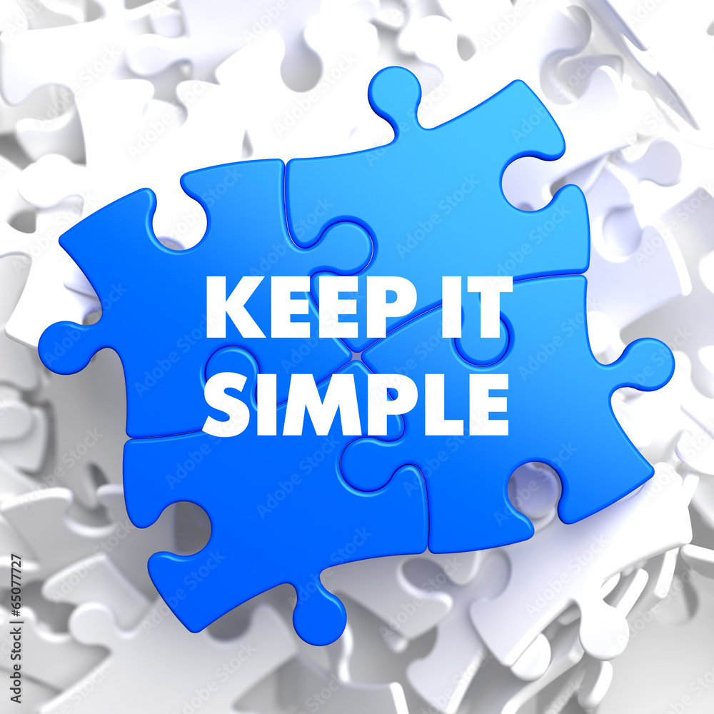 Keep It Simple Concept on Blue Puzzle. Keep It Simple Concept on Blue Puzzle.