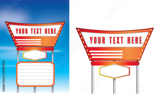 Retro vintage american style signs