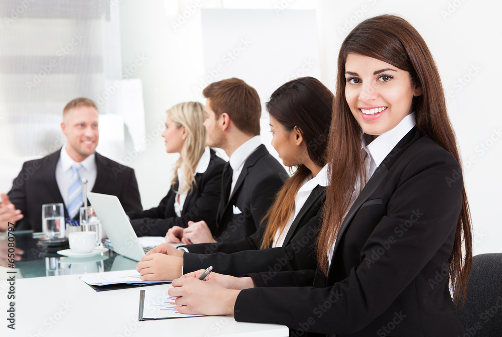 Beautiful Businesswoman With Colleagues Beautiful Businesswoman With Colleagues