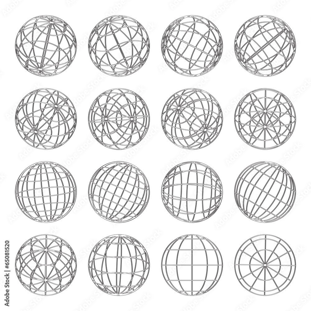 Set of abstract globes, vector illustration Set of abstract globes, vector illustration