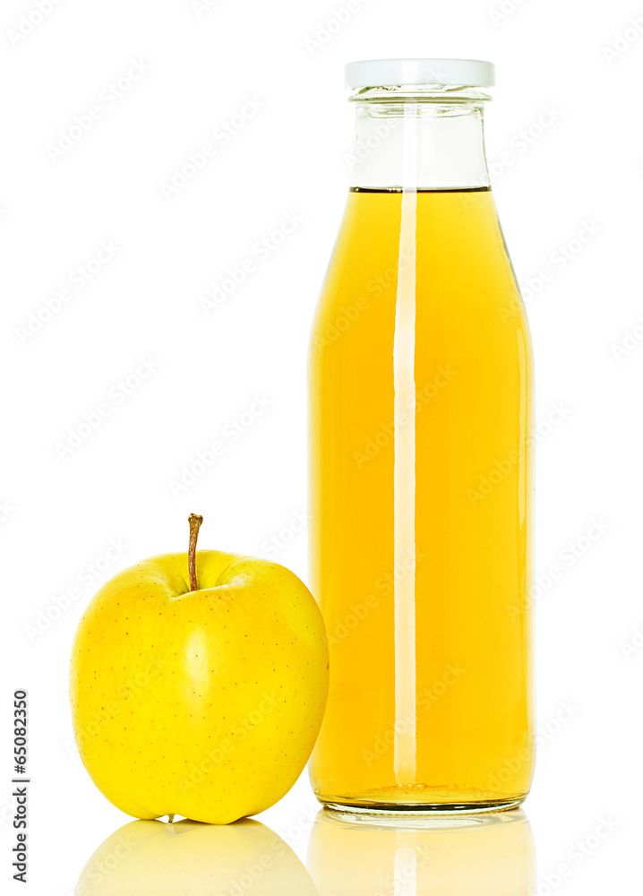 bottle of apple juice with apple bottle of apple juice with apple