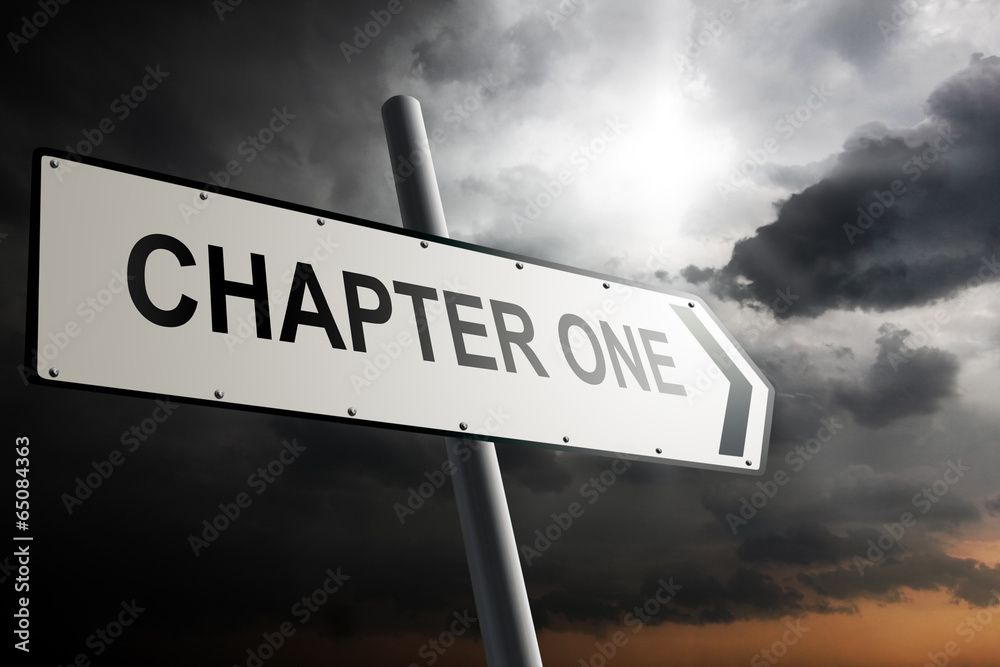 Obraz premium Chapter One direction. Traffic sign.