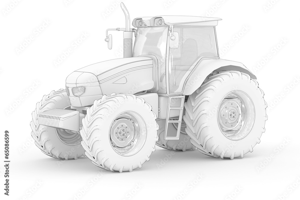 Naklejka premium Big Tractor II - white isolated