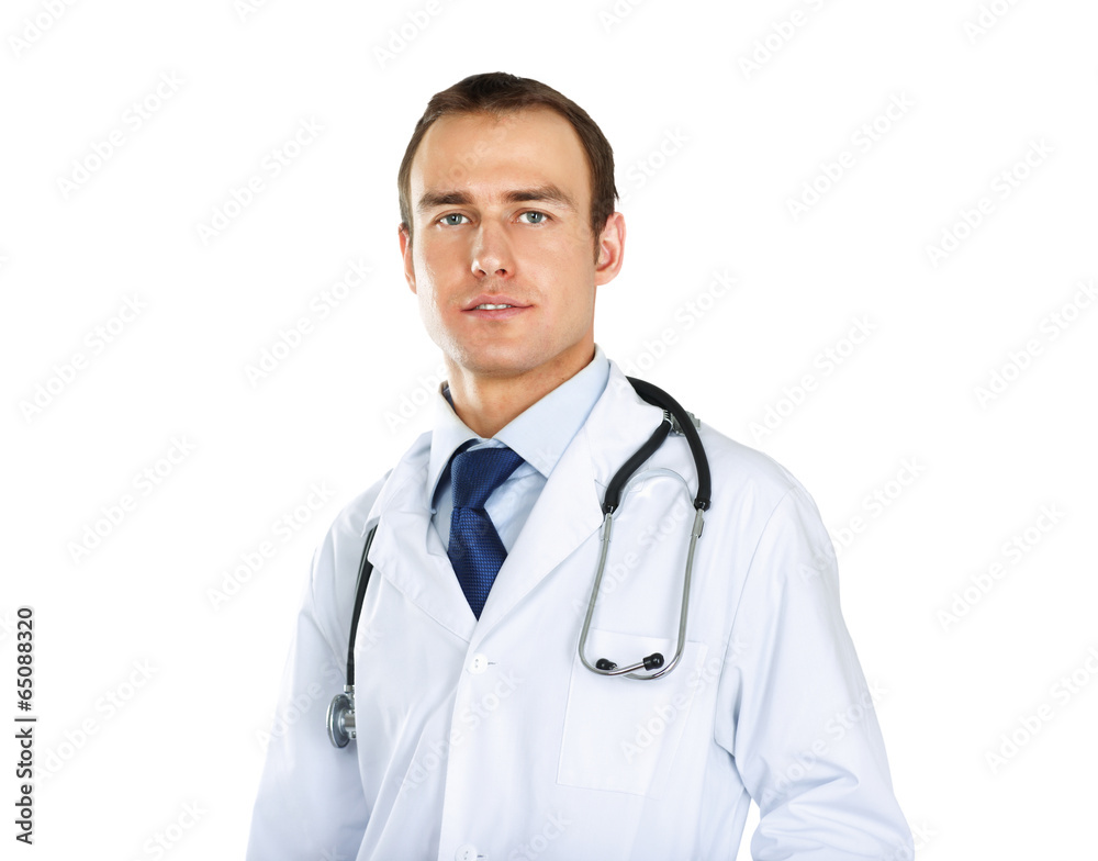 Portrait of young doctor with stethoscope Portrait of young doctor with stethoscope