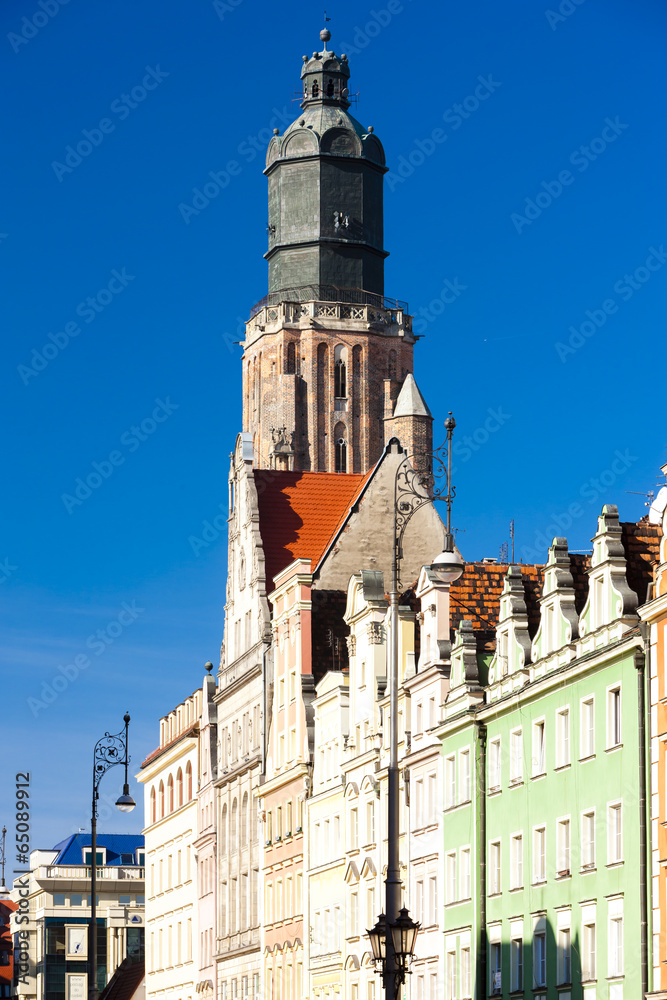 Obraz premium St Elisabeth's Church, Main Market Square, Wroclaw, Silesia, Po