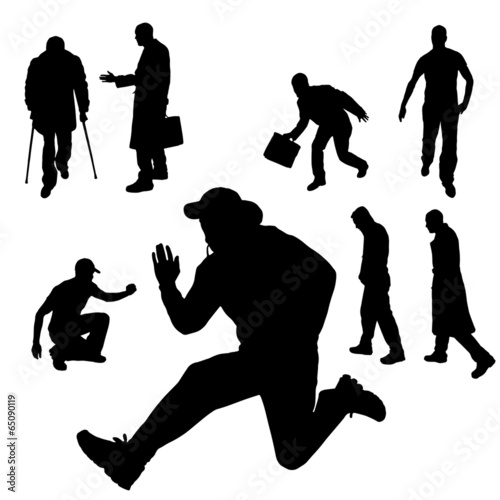 Vector silhouette of people.