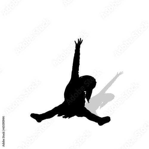 Vector silhouette of little girl.