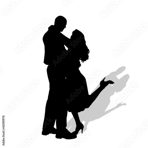 Vector silhouette of dance.