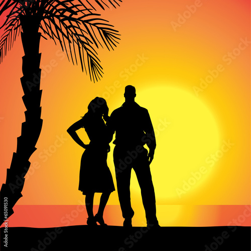 Vector silhouette of people.