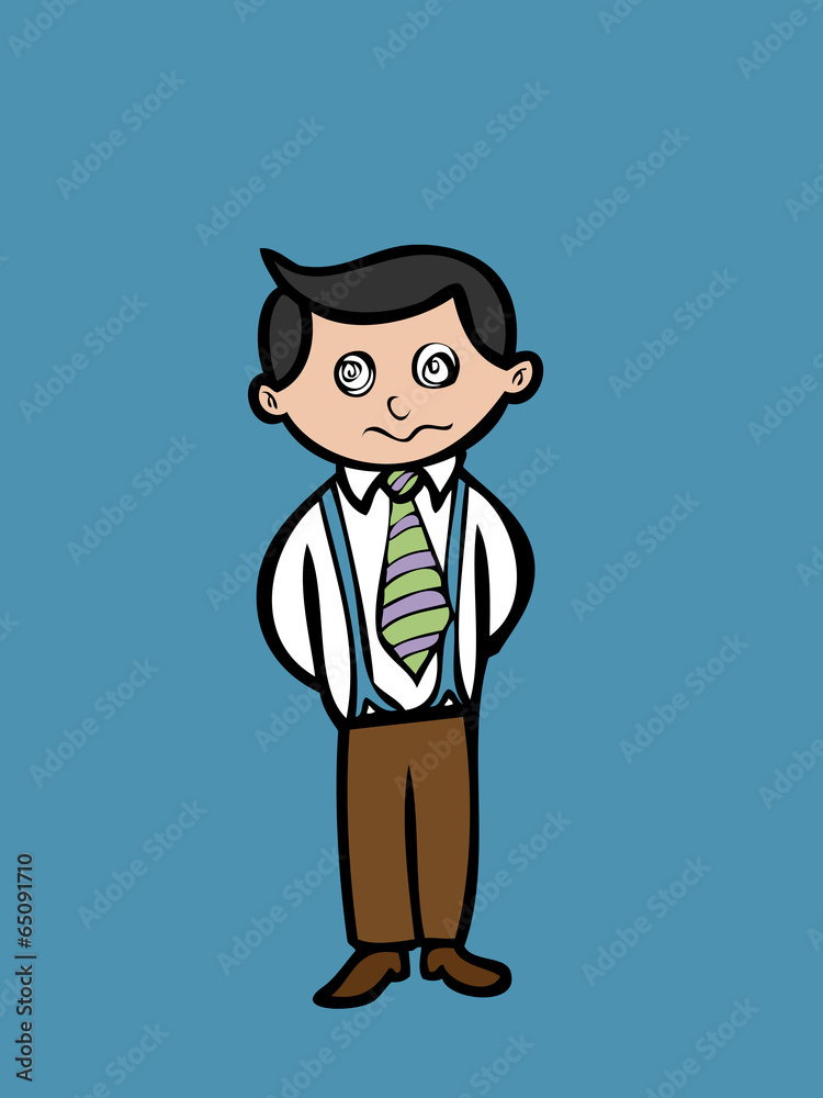 Character emotion of man confuse