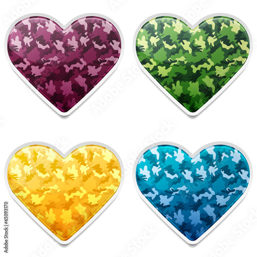 Colorful Camouflage Hearts
